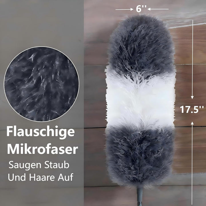 Staubwedel Teleskop Waschbar Mikrofaser Duster Lang Ausziehbar Bis 254cm,5 Stück Staubwedel Lang Aus
