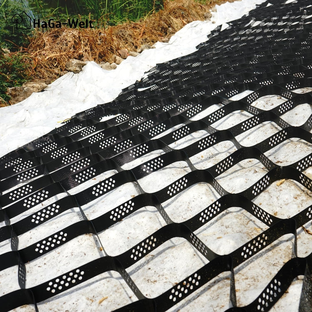 HaGa® Geogitter 6,5 m x 2,5 m x 10 cm = 16,25 m² | Bodenverstärkung - Kiesgitter für stabilen Boden