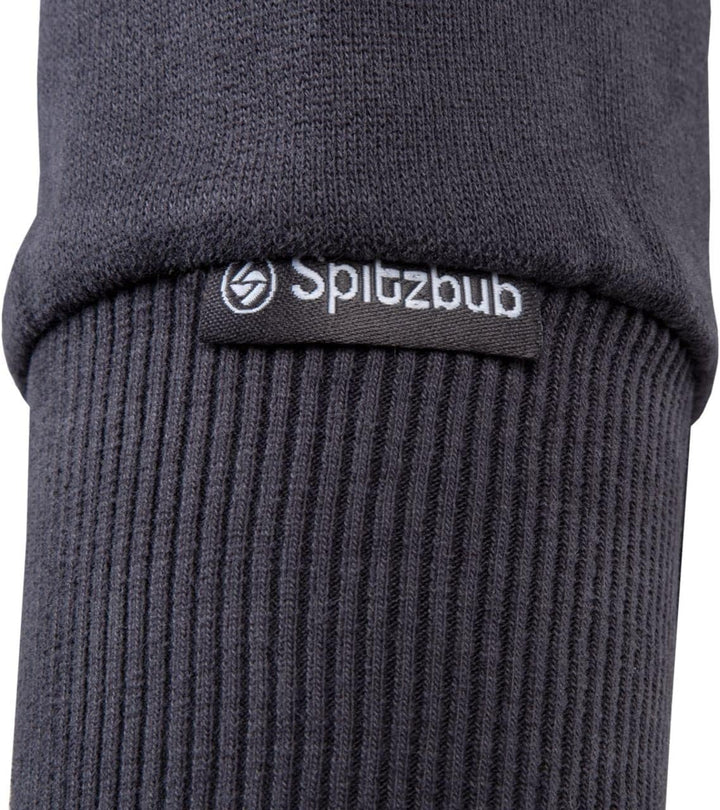 Spitzbub Herren Hoodie Kapuzenpullover in Dunkelgrau/Petrol, S