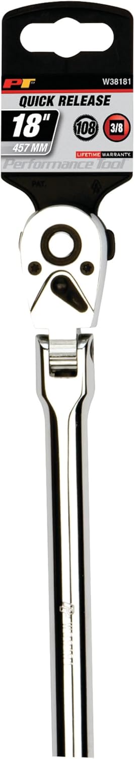 Performance Tool Antrieb Flex Kopf Ratsche, W38181 18" Long, 3/8-Inch Drive Flex-Kopf, Ratsche mit e