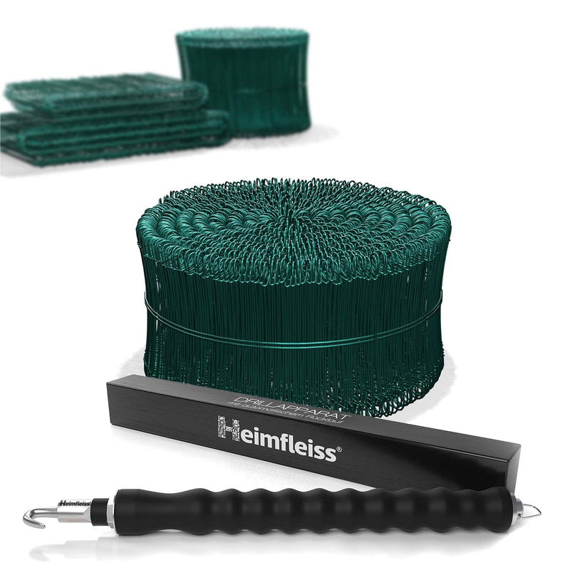 Heimfleiss® Drillapparat Driller + Rödeldraht 1,4 x 100 bis 300 mm (1000 Stk) - Set aus Drahtbinder