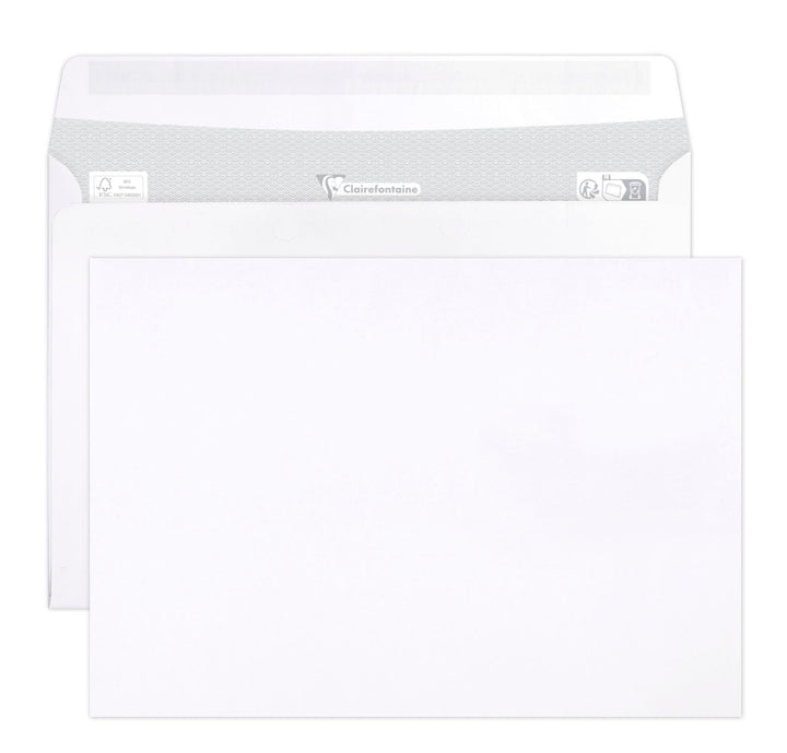 Clairefontaine 2642C - Karton mit 500 Umschlägen C5-162x229mm, selbstklebend, 90g, Weiss, 1 Karton 9
