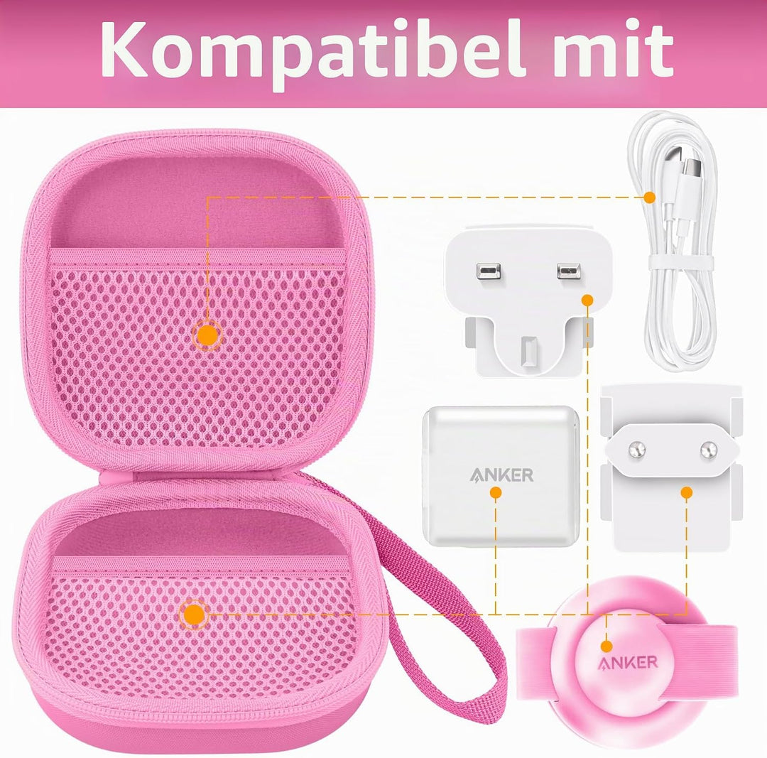 co2CREA Hart Tragbare Schutzhülle Etui Tasche für Anker MagGo 3-in-1 Kabellose Ladestation MagSafe-K