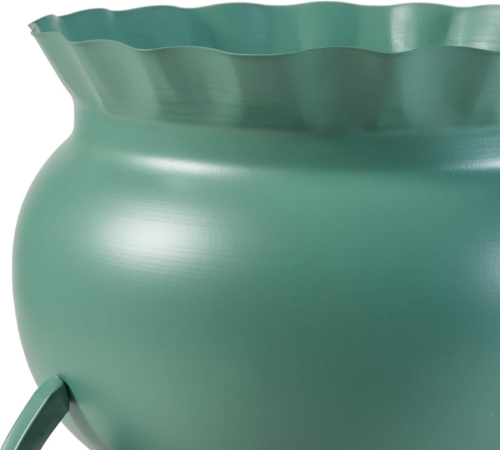 [en.casa] Blumenständer Altena Pflanzenständer mit Blumentopf und Ablage Metall Grün Pflanzenregal 6