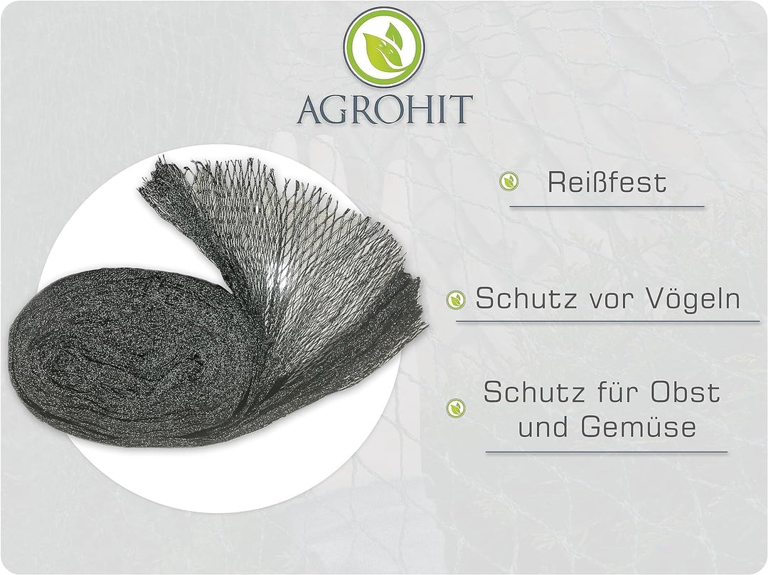 F & R Schutznetz für Teich, Obst & Gemüse, gegen Schmutz, Laub & Vögel, Engmaschiges Vogelschutznetz