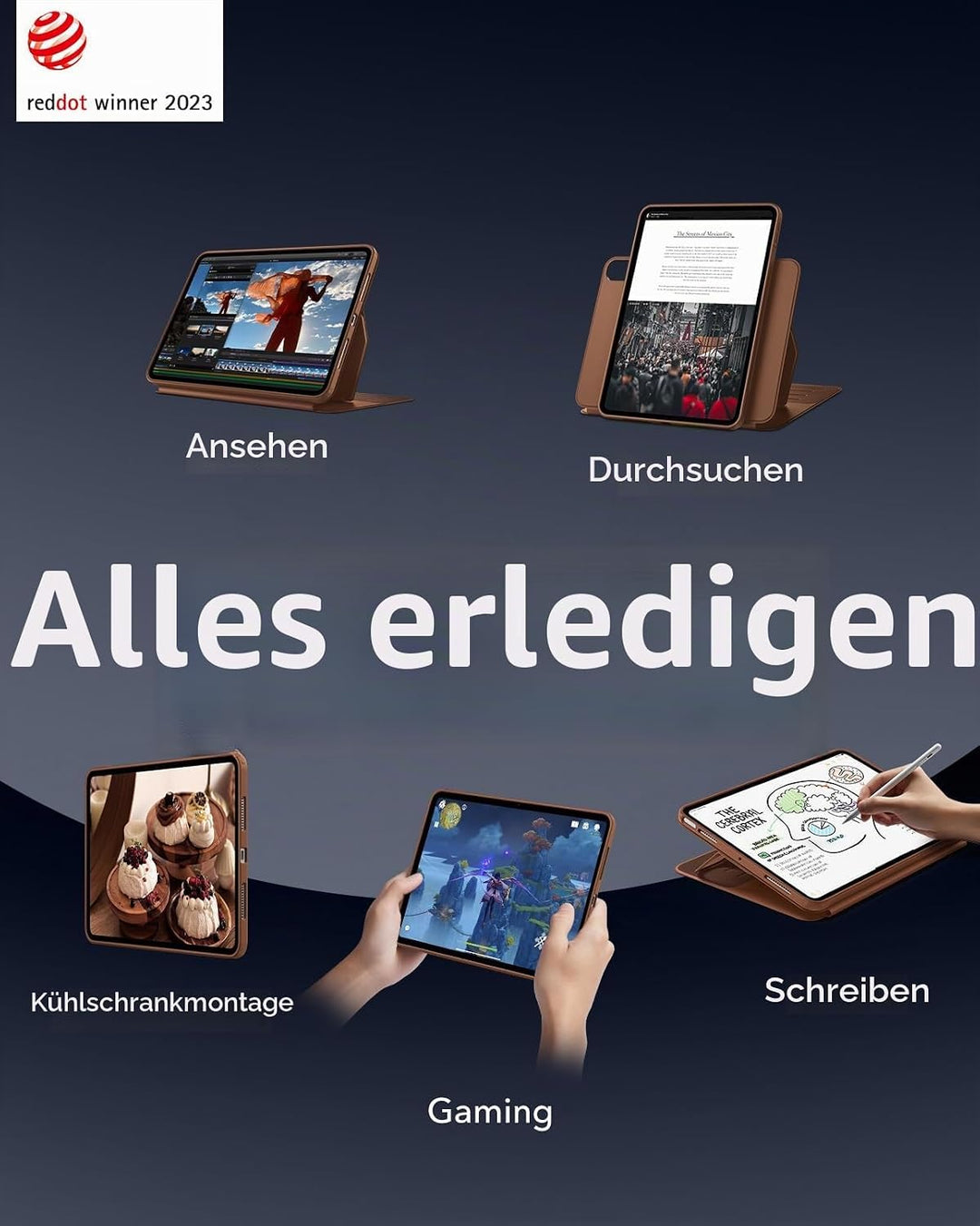 ESR Hülle für iPad Air 11 Zoll M4/M3/M2, iPad Air 8/7/6/5/4 (2026/2025/2024/2022/2020), drehbare Hül