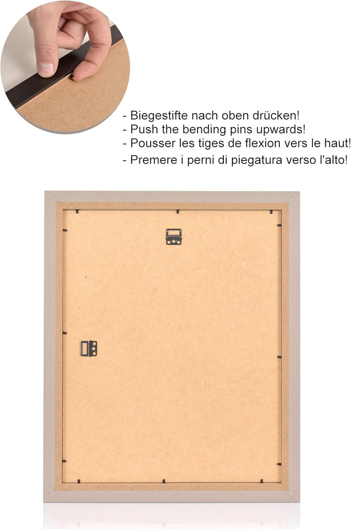 Stallmann Design Bilderrahmen 70x70 cm grau Holz mit Acrylglas Rahmen-Breite 40mm Posterrahmen Wechs