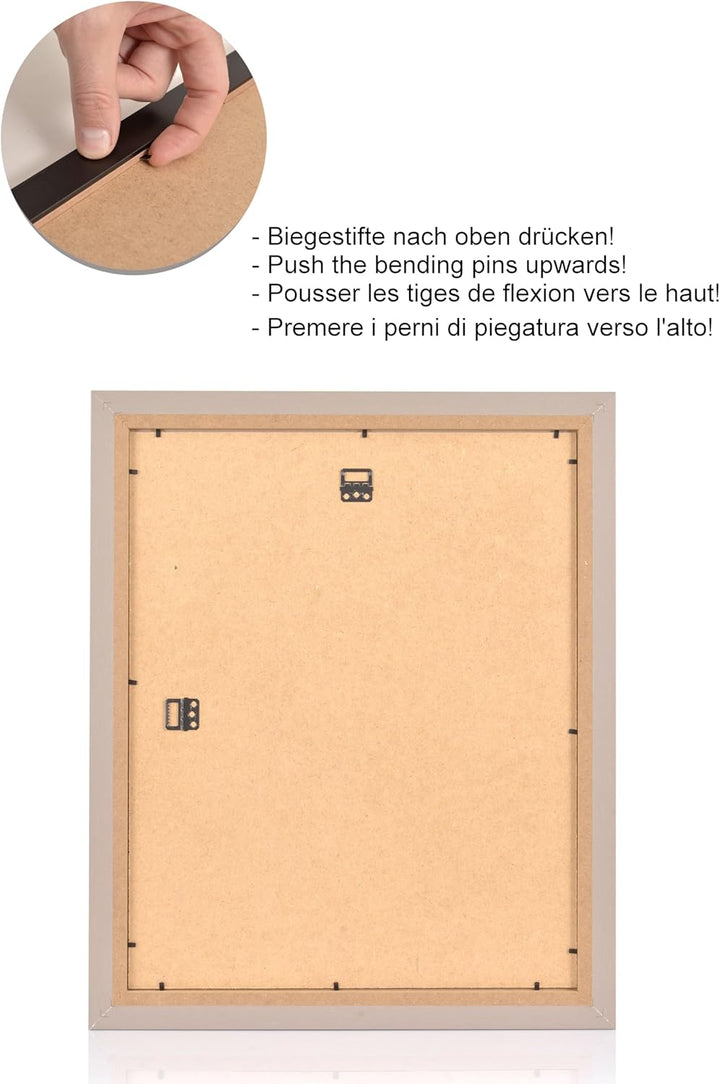 Stallmann Design Bilderrahmen 80x80 cm grau Holz mit Acrylglas Rahmen-Breite 40mm Posterrahmen Wechs