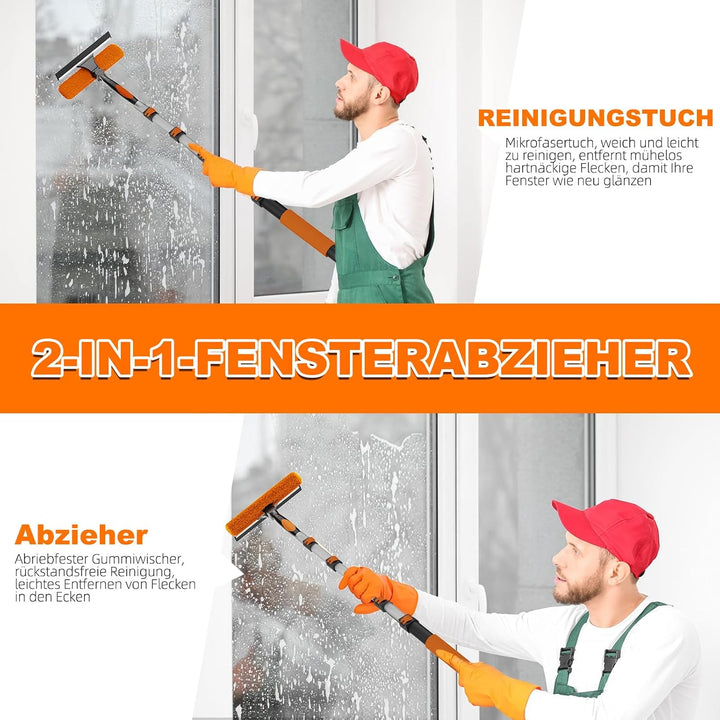 SISUPASSIE 3,6m Staubwedel Teleskop, Spinnenwebenentferner waschbar, Fensterputzer mit Teleskopstang