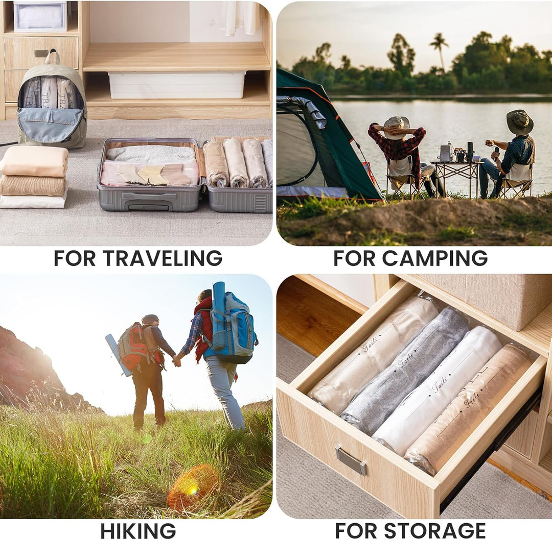 TAILI Vakuumbeutel Set Reise 10 Stück 40 x 60 CM Travel Vakuumbeutel für Kleidung zum Rollen Vakuum