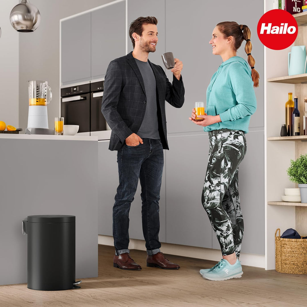 Hailo Selekta by runder Tretmülleimer mit Soft Close Deckel - 20L Fassungsvermögen - herausnehmbarer