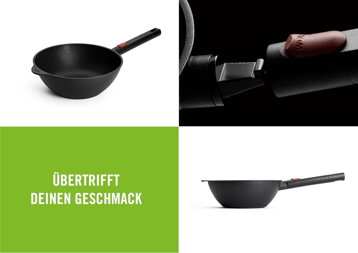 Woll Diamond Logic XR Wok- und Rührpfanne - Induktiv -, Ø 24 cm, 9 cm hoch, mit abnehmbarem Stiel -