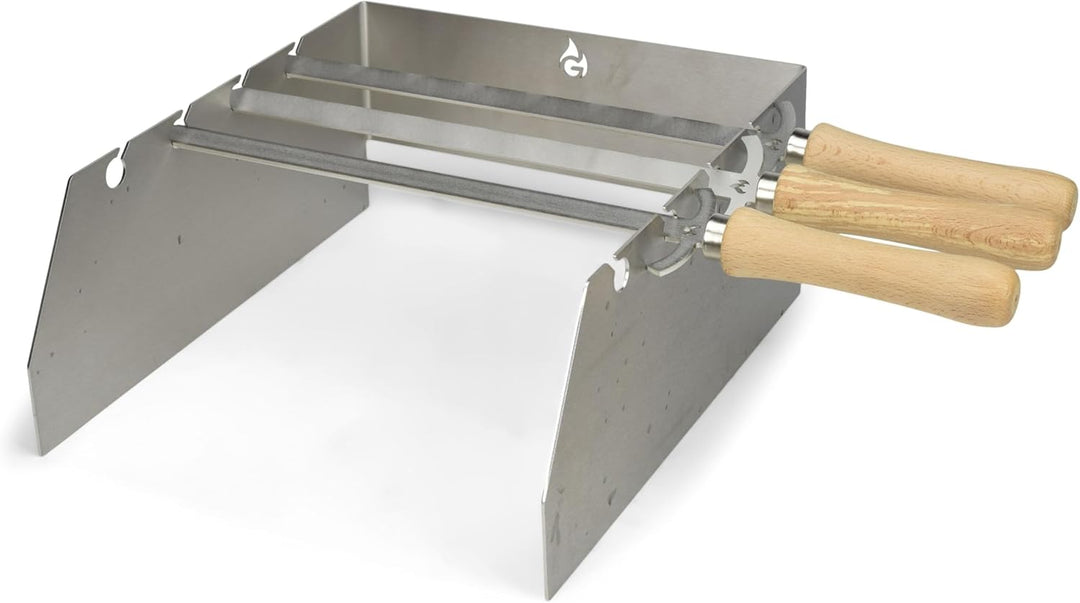 Grillrost.com Das Original Edelstahl Windschutz und Spiesshalter | für alle Broil King Imperial/Rega