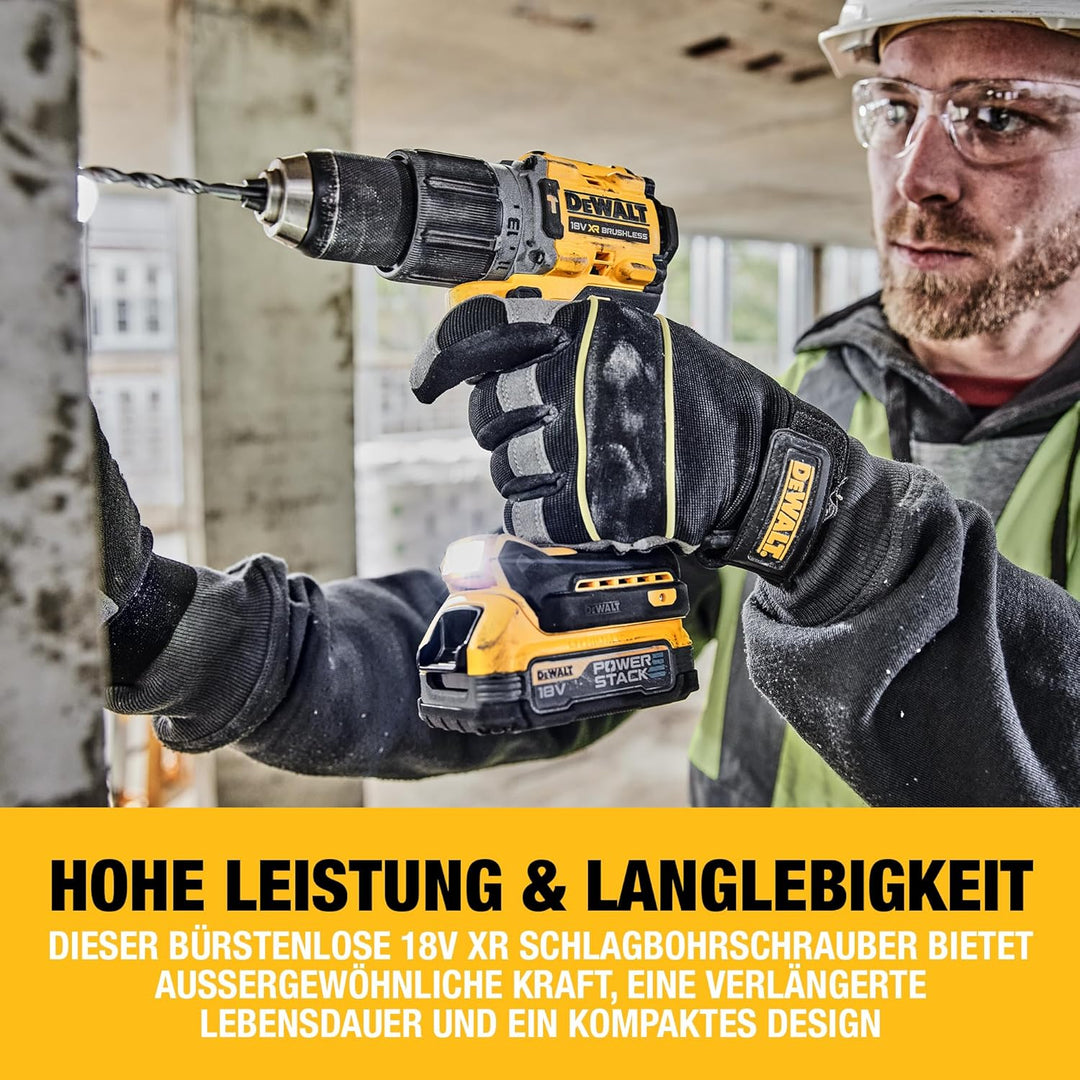 Dewalt 18V Akku-Schlagbohrschrauber DCD805NT (bürstenloser Motor, 2-Gang-Vollmetallgetriebe, mit LED