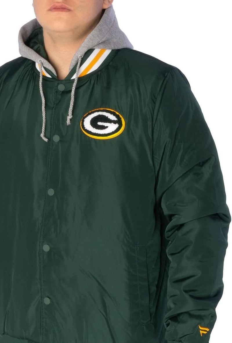 Fanatics Green Bay Packers NFL Sateen Hooded College Jacke - S S Celtic Green, S Celtic Green