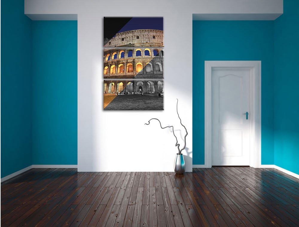 Pixxprint Colosseum in Rom Italien als Leinwandbild/Grösse: 3 Teilig (120x80 cm) cm/Wandbild/Kunstdr