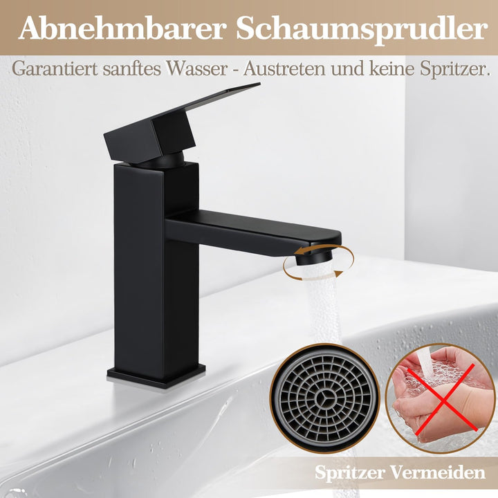 Wasserhahn Badezimmer Schwarz Waschbeckenarmatur - Waschtischarmatur Armatur Waschbecken Mischbatter