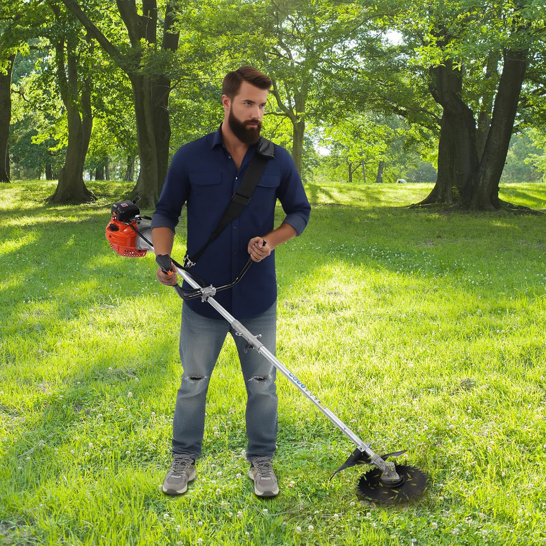 Rasentrimmer 42.7CC Benzin Kantenschneider mit 3-in-1-Schnittkopf und Luftkühlung System für Wäldern