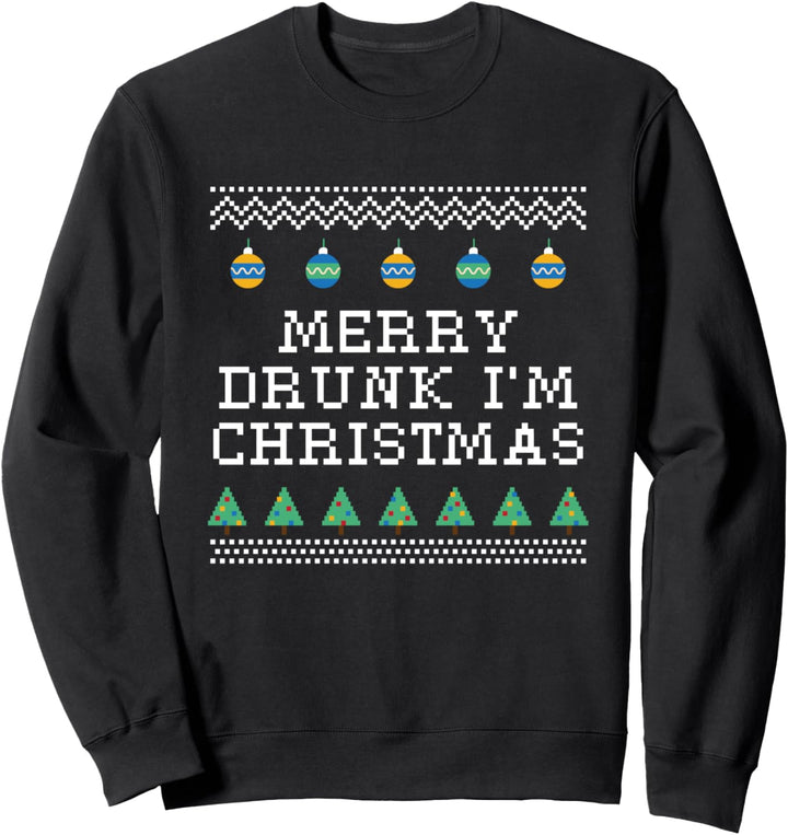 Merry Drunk I'm Christmas Wine Lover Party Champagner Sweatshirt
