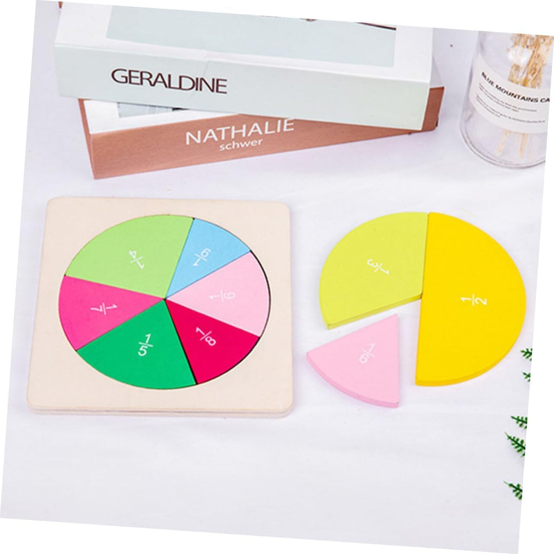 UPKOCH Buntes Lernset Holz Bruchkreis Puzzle Mathe Lehrmittel Bruchrechnung Visuelle Lernhilfe