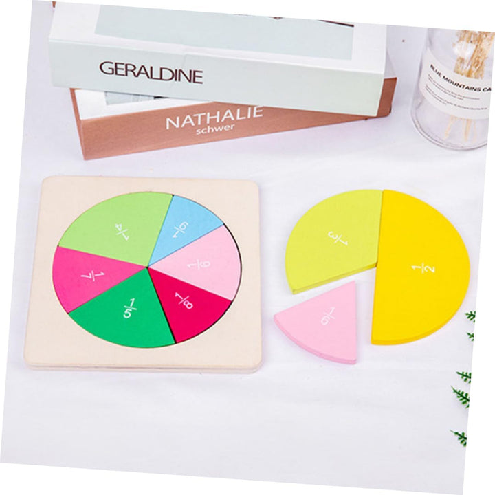UPKOCH Buntes Lernset Holz Bruchkreis Puzzle Mathe Lehrmittel Bruchrechnung Visuelle Lernhilfe