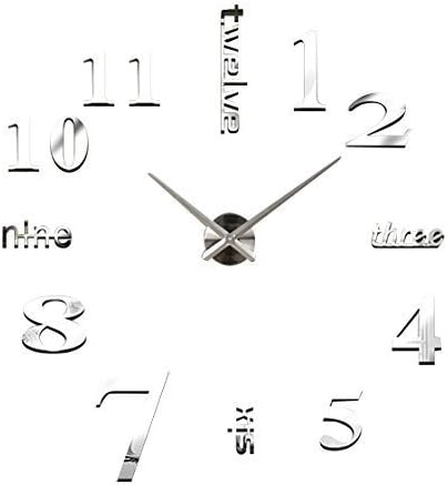 GMMH Design 12 Wanduhr 100-130 cm 3 D XXL Uhr Moderne Selbst gestaltbare Do-it-Yourself Wanduhr (Sil