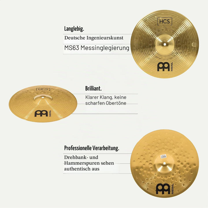 Meinl Cymbals HCS14C HCS Serie 35,56 cm (14 Zoll) Crash Becken Einzelbett, Einzelbett