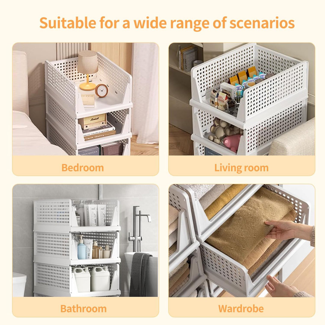 Kleiderschrank Organizer Stapelbares Ordnungssystem, Schrank Organizer mit Schublade, Kunststoff Auf