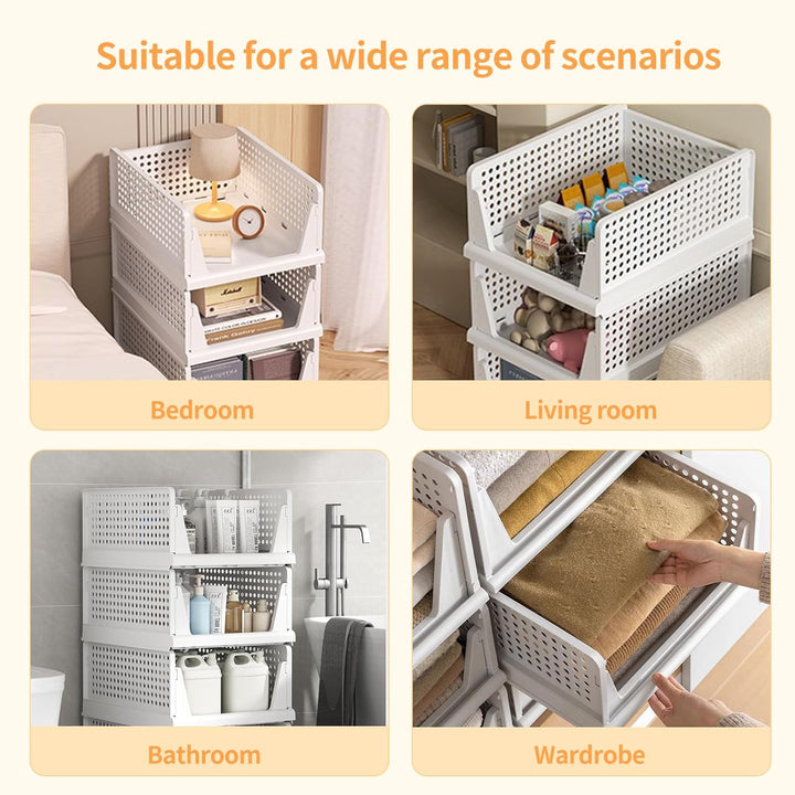 Kleiderschrank Organizer Stapelbares Ordnungssystem, Schrank Organizer mit Schublade, Kunststoff Auf