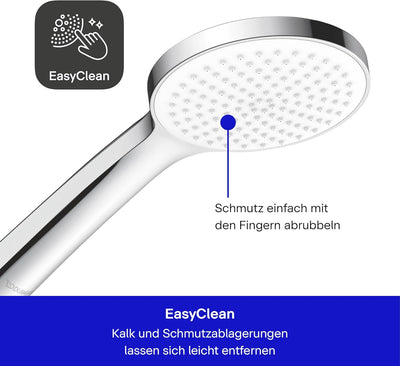 Duravit Universal Duschkopf, Duschbrause mit Strahlart Rain, Handbrause rund (Ø 110 mm), Brausekopf