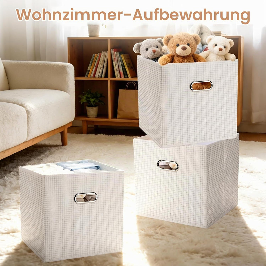 Würfel Aufbewahrungsfächer 3 Pack, 31 cm zusammenklappbare Aufbewahrungsfächer, Stoffaufbewahrungswü