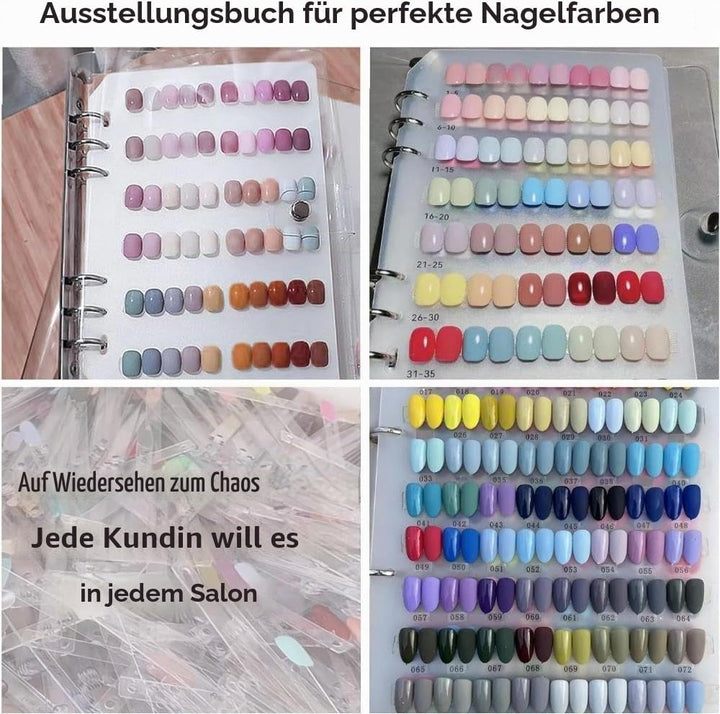 A5 Nagel-Organizer Set mit Druckknopf &amp; Loseblatt-System – Robuste transparente Box + 6 Klebepads &amp;