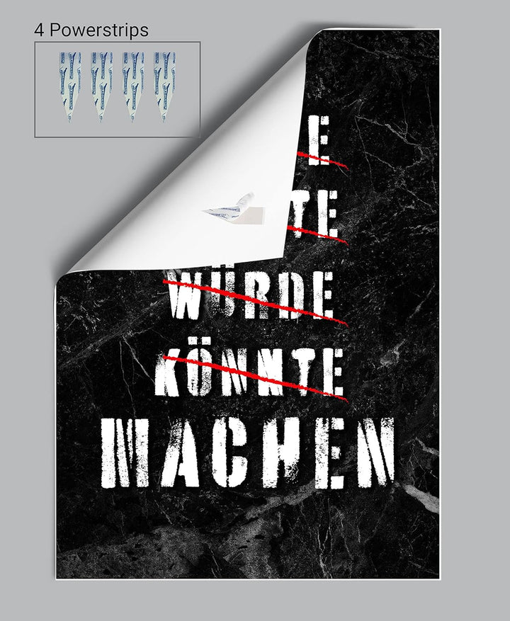 wandmotiv24 Poster als Wanddeko, Grösse 100x70cm, Hätte sollte würde, Marmor, Moderne Wanddeko, Wand