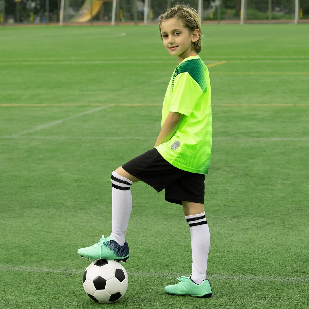 JABASIC Fussballschuhe Kinder Jungen Mädchen Sportliche Outdoor Stollenschuhe Kinder 30 EU Grün Mari