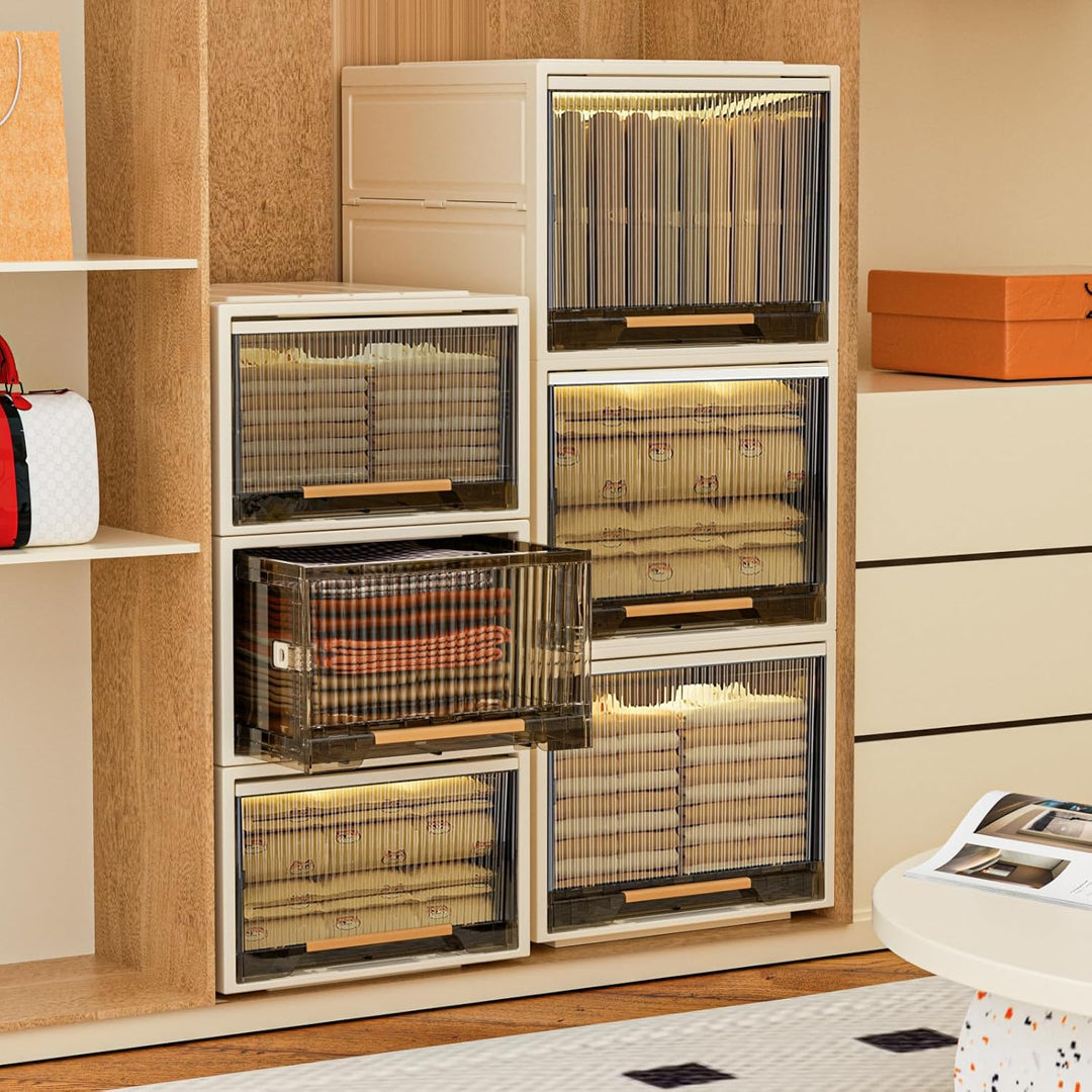 Heikoeco® Faltbarer Schrank Organizer Kleiderschrank, stapelbare Schubladenboxen aus hochwertigem Po