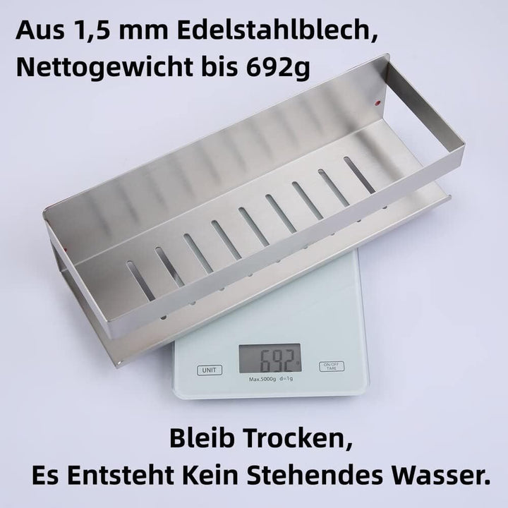 Duschablage ohne Bohren Gebürstetes Nickel, Duschregal Wandmontage Edelstahl SUS304 Rostfreier Dusch