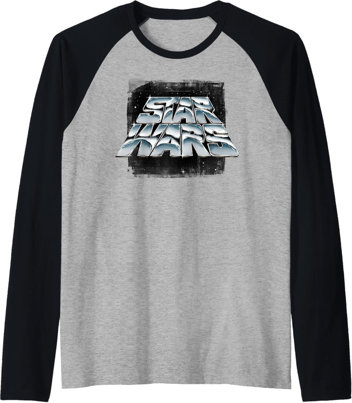 Star Wars Chrome Slant Logo Raglan