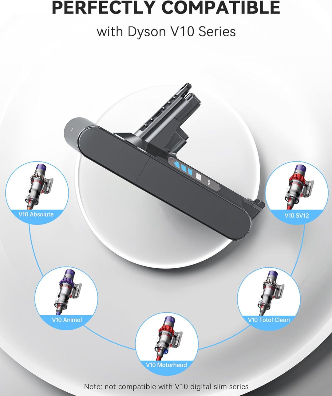 Morpilot 8000mAh Akku für Dyson V10 SV12, Ersatzakku für Absolute Animal Motorhead Fluffy Extra Cycl