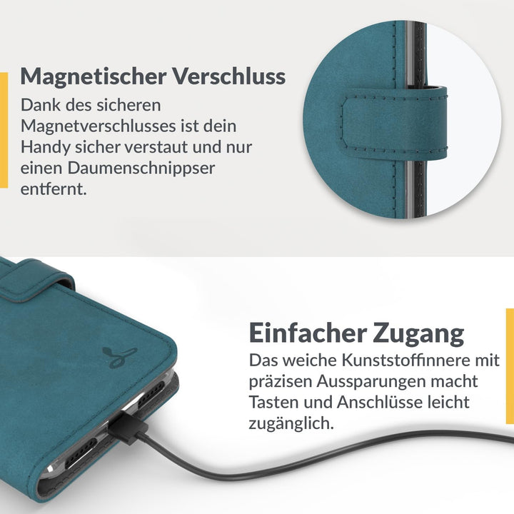 Snakehive iPhone SE 2022/2020 und iPhone 7/8 Hülle Leder | Stylische Handyhülle mit Kartenhalter & S