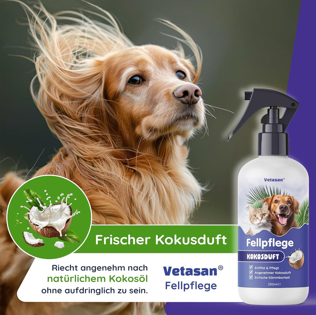 Fellpflege Spray (250ml + Fellbürste), 250ml + Fellbürste