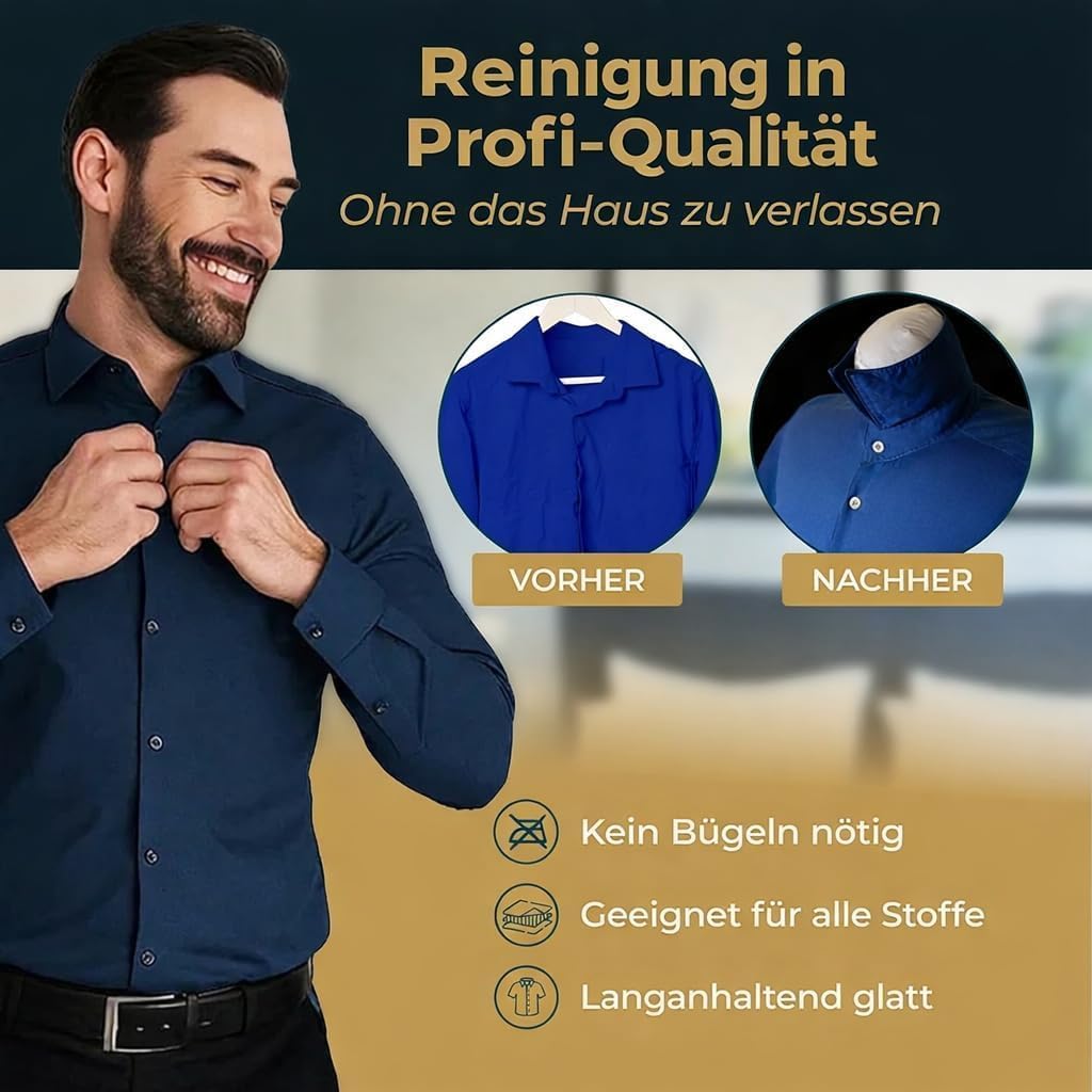 Automatischer Heissluft-Trockner & Bügelautomat – Faltenfrei für Hemden und Hosen – Schonend für all