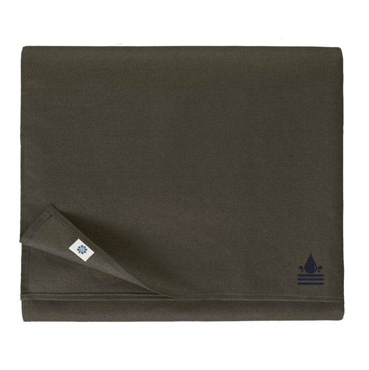 Linen &amp; Cotton Tischdecke Wasserdicht Wachstuch Gartentischdecke Adele - 100% Leinen, Schwarz (147 x