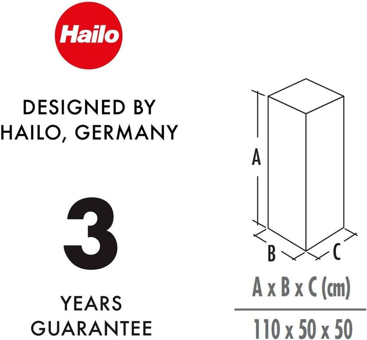 Hailo ProfiLine WSB-K Wertstoffbehälter (aus Kunststoff, extra grosse Einwurfklappe, stabile Halteru