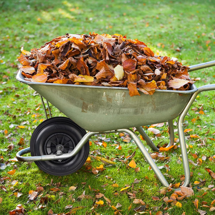 2 x Schubkarrenrad 4.00-6, Vollgummirad mit Kunststofffelge, je 3 Adapter, PU Ersatzrad pannensicher