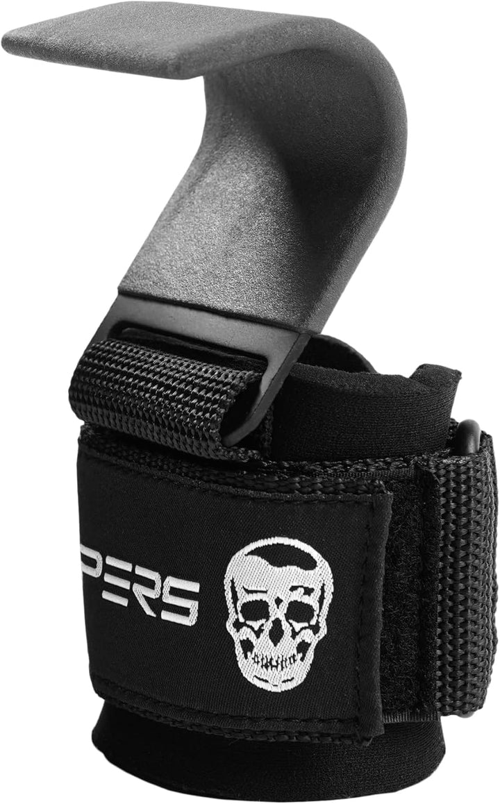 Gymreapers Weight Lifting Hooks (Pair), Heavy Duty Power Wrist Straps Hand Grip Support For Deadlift