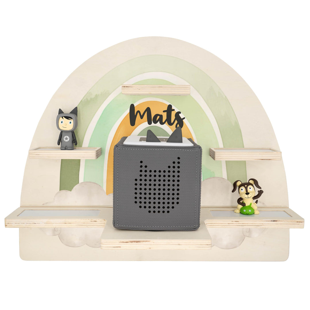 Geschenkfreude Personalisiertes Toniebox Regal für Kinderzimmer - Kinder Wandregal für Tonie Hörfigu