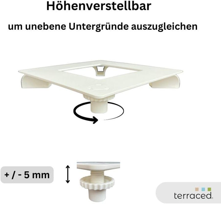 2er Set - Blumentopf Untersetzer - eckig - 27x27cm – Untersetzer Blumentopf – Recycling Material - M