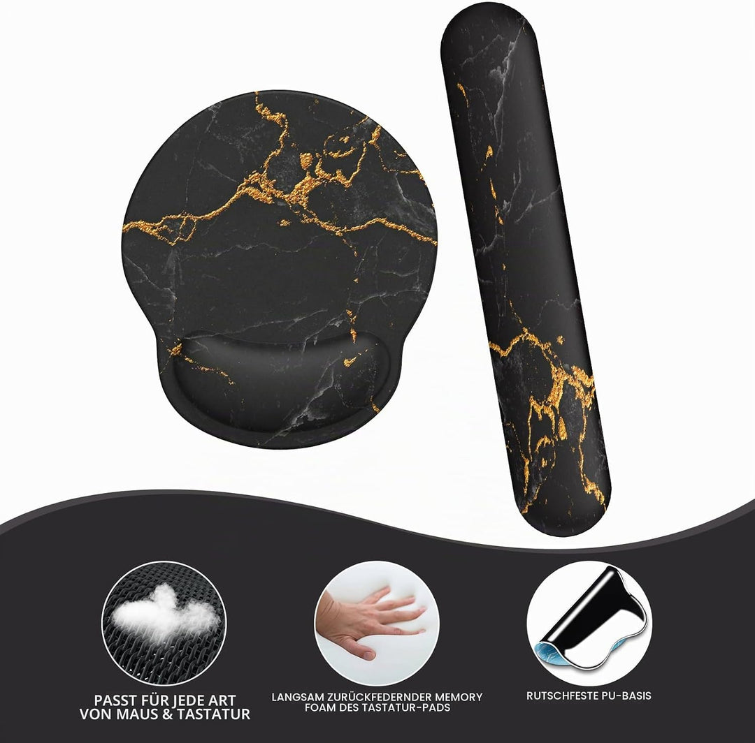 Mauspad mit Gelkissen,Mousepad mit Handauflage Ergonomisches, Bequemes Computer-Handballenauflage Ma