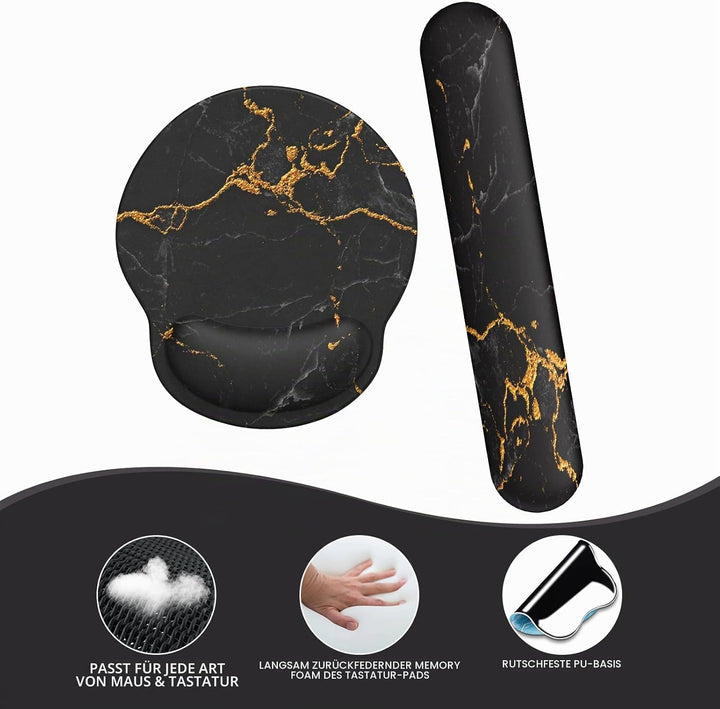 Mauspad mit Gelkissen,Mousepad mit Handauflage Ergonomisches, Bequemes Computer-Handballenauflage Ma