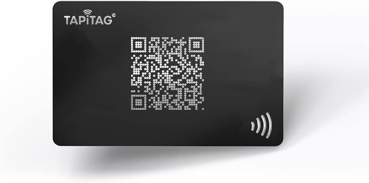 TAPiTAG Digitale Visitenkarte Metall NFC Tag + QR (schwarz), Schwarz